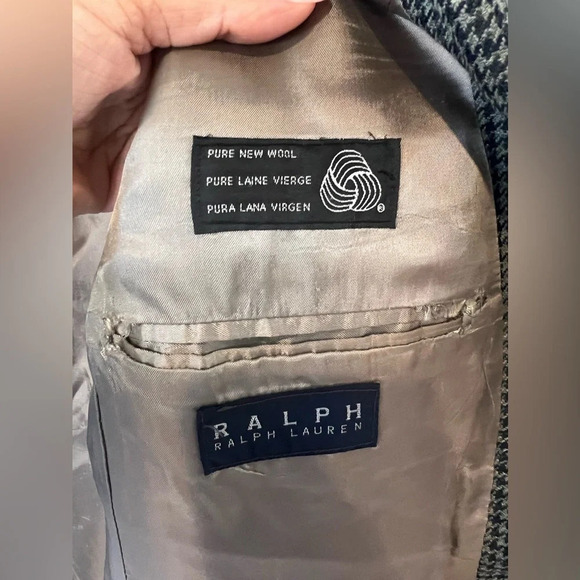 Ralph Ralph Lauren Houndstooth Blazer 44T - Picture 3 of 5